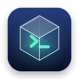 TxCube app icon: a glass cube with a glowing prompt